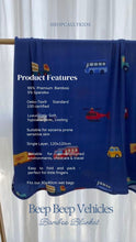 Load image into Gallery viewer, Beep Beep Vehicles Single Layer Blanket (Premium Bamboo)