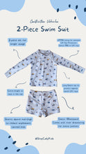 Load image into Gallery viewer, Construction Vehicles 2-Piece Swim Suit