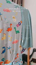 Load image into Gallery viewer, Roar Dinosaur Double Layer Blanket (Premium Bamboo)