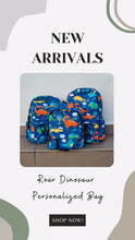 Load image into Gallery viewer, Roar Dinosaur Personalized Bag
