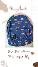 Load image into Gallery viewer, "Beep Beep" Vehicles Personalized Bag