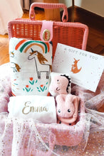 Load image into Gallery viewer, Newborn Baby Girl Personalized Gift Set (Baby Swaddle Edition)