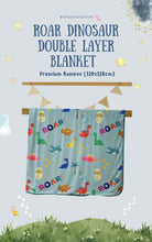 Load image into Gallery viewer, [Bundle] Roar Dinosaur 2-Piece Pyjamas Set &amp; Double Layer Blanket (Premium Bamboo)
