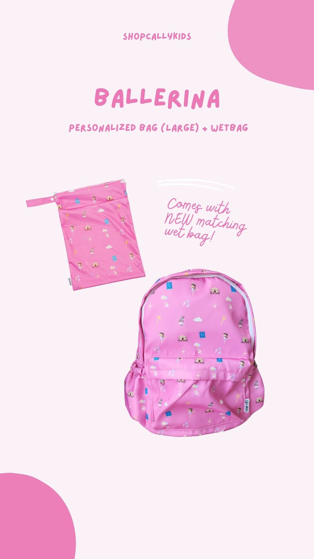 [BUNDLE] Ballerina Wet Bag + Personalized Bag (Large)
