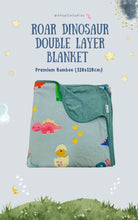 Load image into Gallery viewer, *PRE-ORDER* [Bundle] Roar Dinosaur 2-Piece Pyjamas Set &amp; Double Layer Blanket (Premium Bamboo)
