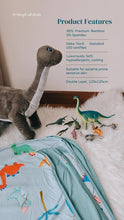 Load image into Gallery viewer, *PRE-ORDER* [Bundle] Roar Dinosaur 2-Piece Pyjamas Set &amp; Double Layer Blanket (Premium Bamboo)
