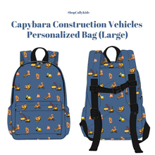 Load image into Gallery viewer, *PRE-ORDER* Capybara Construction Vehicles Personalized Bag (LARGE)
