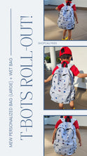 Load image into Gallery viewer, *NEW* [BUNDLE] T-Bots Roll-Out! Wet Bag + Personalized Bag (Large)
