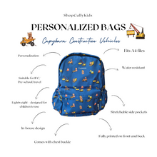 Load image into Gallery viewer, *NEW* Capybara Construction Vehicles Personalized Bag (LARGE)
