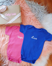 Load image into Gallery viewer, Holographic Personalized Newborn Baby Romper (Barbie Pink)
