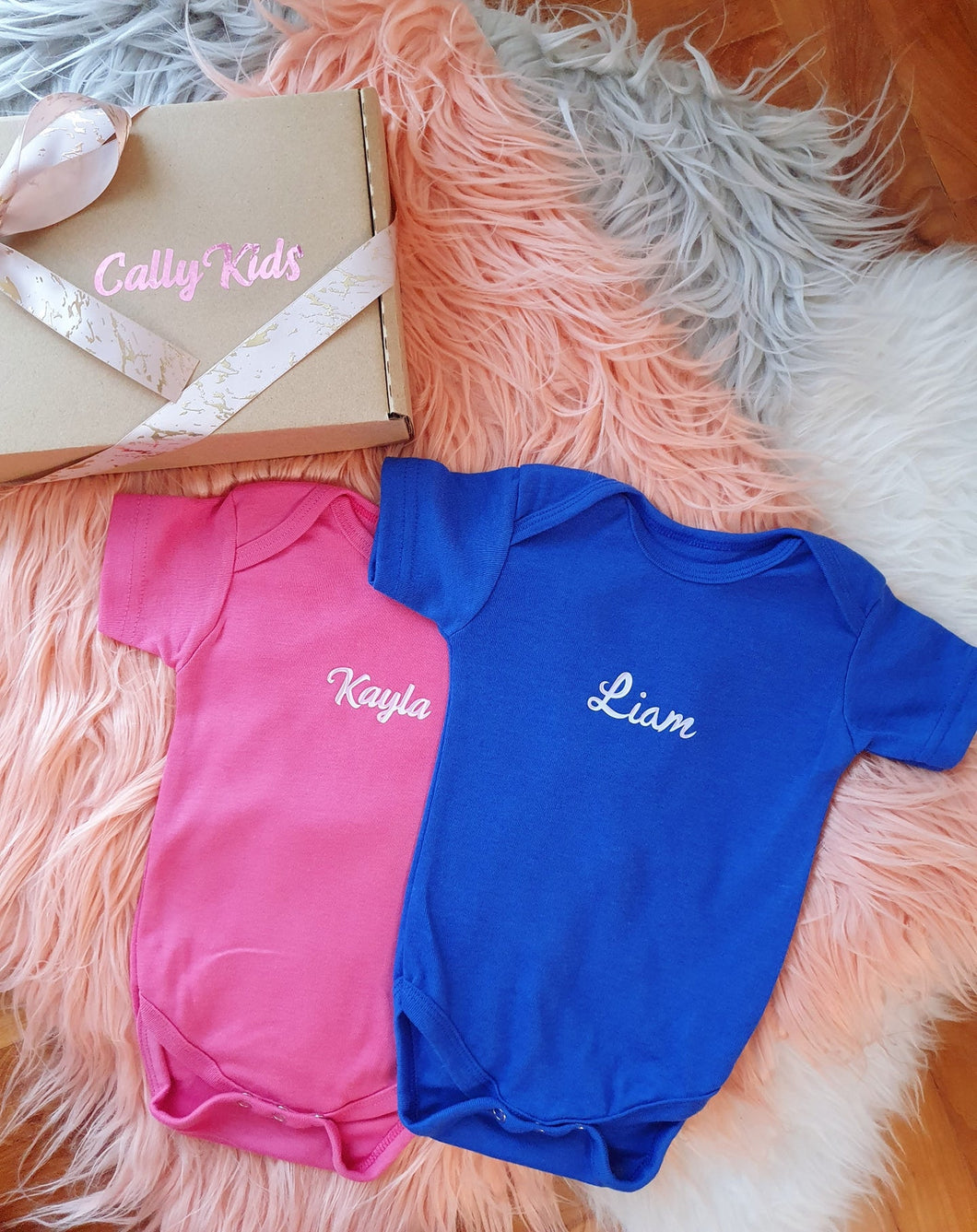 Holographic Personalized Newborn Baby Romper (Barbie Pink)